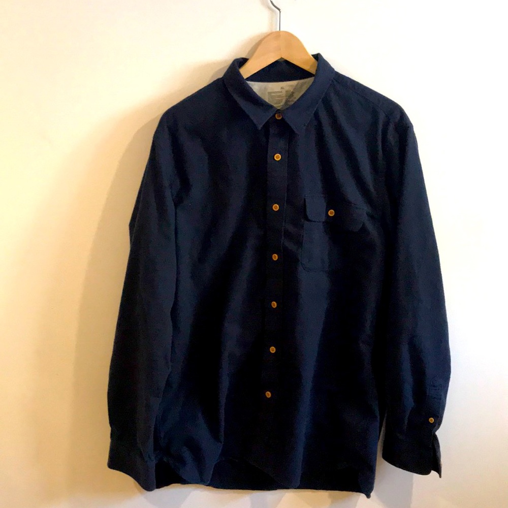 Muji Navy Blue Warm Cotton Oxford type shirt - XL